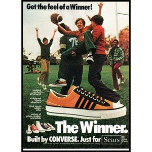 1975 The Winner by Converse Vintage Print Ad Football Sneakerhead Shoes Wall Art